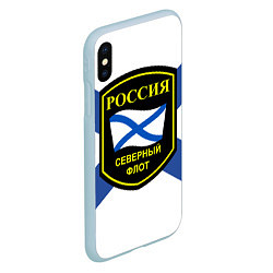 Чехол iPhone XS Max матовый Северный флот, цвет: 3D-голубой — фото 2