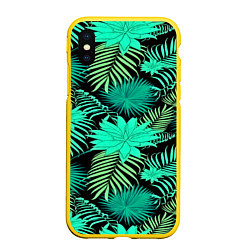 Чехол iPhone XS Max матовый Tropical pattern