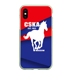 Чехол iPhone XS Max матовый CSKA est. 1911, цвет: 3D-салатовый