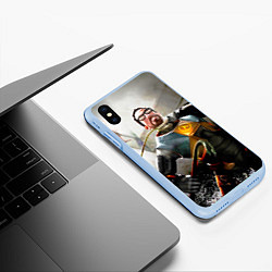 Чехол iPhone XS Max матовый Freeman, цвет: 3D-голубой — фото 2