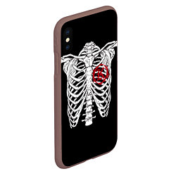 Чехол iPhone XS Max матовый Кукрыниксы: Скелет, цвет: 3D-коричневый — фото 2