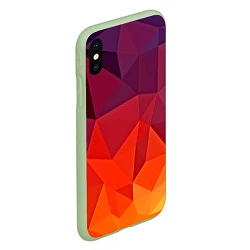 Чехол iPhone XS Max матовый Geometric, цвет: 3D-салатовый — фото 2