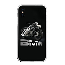 Чехол iPhone XS Max матовый Мотоцикл BMW, цвет: 3D-белый