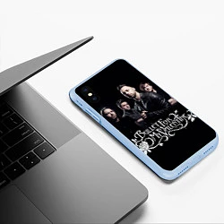 Чехол iPhone XS Max матовый Bullet For My Valentine, цвет: 3D-голубой — фото 2