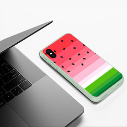 Чехол iPhone XS Max матовый Арбузик, цвет: 3D-салатовый — фото 2