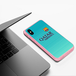 Чехол iPhone XS Max матовый Barcelona FC: Aqua, цвет: 3D-баблгам — фото 2