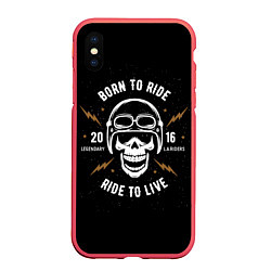 Чехол iPhone XS Max матовый Born to ride