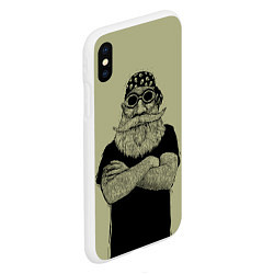 Чехол iPhone XS Max матовый Old Hipster, цвет: 3D-белый — фото 2