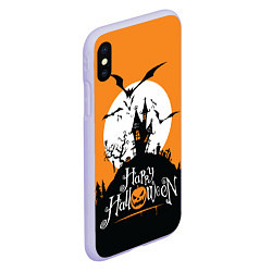 Чехол iPhone XS Max матовый Happy Halloween, цвет: 3D-светло-сиреневый — фото 2