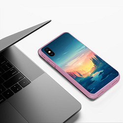 Чехол iPhone XS Max матовый Лес, цвет: 3D-розовый — фото 2