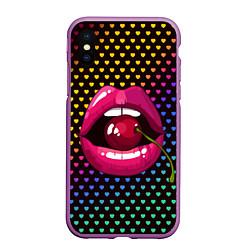 Чехол iPhone XS Max матовый Pop art, цвет: 3D-фиолетовый