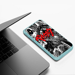 Чехол iPhone XS Max матовый Berserk, цвет: 3D-мятный — фото 2