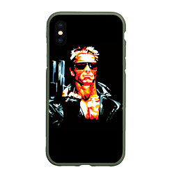Чехол iPhone XS Max матовый Terminator with a pistol
