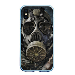 Чехол iPhone XS Max матовый STALKER: Mask, цвет: 3D-голубой