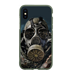 Чехол iPhone XS Max матовый STALKER: Mask, цвет: 3D-темно-зеленый