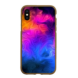 Чехол iPhone XS Max матовый Узор цвета, цвет: 3D-коричневый