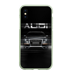 Чехол iPhone XS Max матовый Audi Q7 скорость, цвет: 3D-салатовый