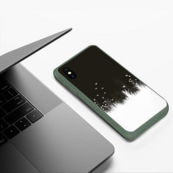 Чехол iPhone XS Max матовый Ночная полянка, цвет: 3D-темно-зеленый — фото 2