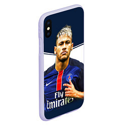 Чехол iPhone XS Max матовый Neymar: Fly Emirates, цвет: 3D-светло-сиреневый — фото 2