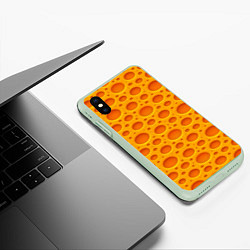 Чехол iPhone XS Max матовый Сыр, цвет: 3D-салатовый — фото 2