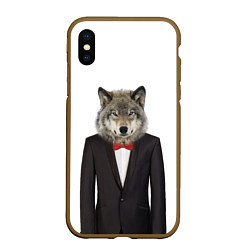 Чехол iPhone XS Max матовый Мистер волк