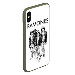 Чехол iPhone XS Max матовый Ramones Party, цвет: 3D-темно-зеленый — фото 2