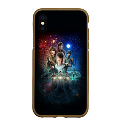 Чехол iPhone XS Max матовый Stranger Things Boys, цвет: 3D-коричневый