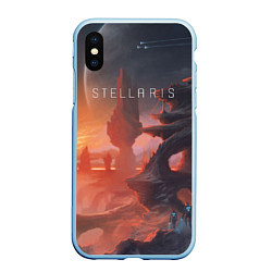 Чехол iPhone XS Max матовый Stellaris, цвет: 3D-голубой