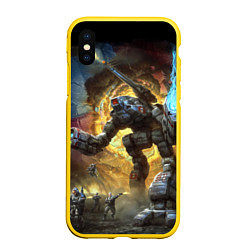 Чехол iPhone XS Max матовый BattleTech, цвет: 3D-желтый