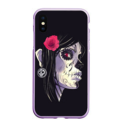 Чехол iPhone XS Max матовый Dia de Muertos, цвет: 3D-сиреневый