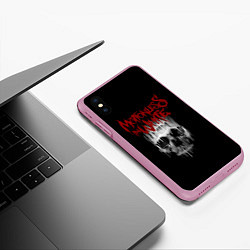 Чехол iPhone XS Max матовый MIW Skull, цвет: 3D-розовый — фото 2