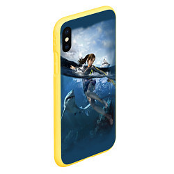 Чехол iPhone XS Max матовый TOMB RAIDER, цвет: 3D-желтый — фото 2