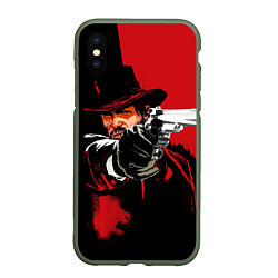 Чехол iPhone XS Max матовый Red Dead Redemption, цвет: 3D-темно-зеленый