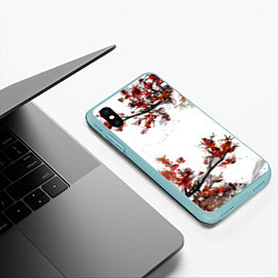 Чехол iPhone XS Max матовый САКУРА, цвет: 3D-мятный — фото 2
