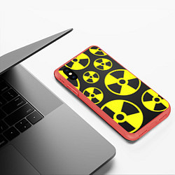 Чехол iPhone XS Max матовый Радиация, цвет: 3D-красный — фото 2