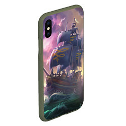 Чехол iPhone XS Max матовый Sea of thieves, цвет: 3D-темно-зеленый — фото 2