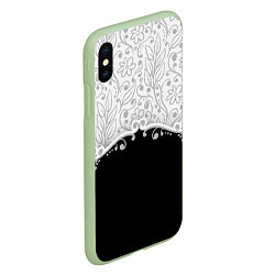 Чехол iPhone XS Max матовый Флористика, цвет: 3D-салатовый — фото 2