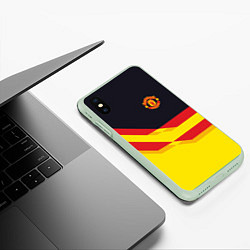 Чехол iPhone XS Max матовый Manchester United, цвет: 3D-салатовый — фото 2