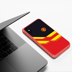 Чехол iPhone XS Max матовый Man United FC: Red style, цвет: 3D-красный — фото 2