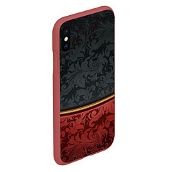 Чехол iPhone XS Max матовый Узоры Black and Red, цвет: 3D-красный — фото 2