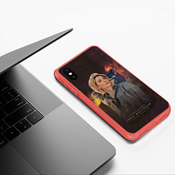 Чехол iPhone XS Max матовый Jodie Whittaker, цвет: 3D-красный — фото 2