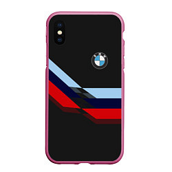 Чехол iPhone XS Max матовый Бмв Bmw Black, цвет: 3D-малиновый