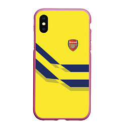 Чехол iPhone XS Max матовый Arsenal FC: Yellow style, цвет: 3D-малиновый