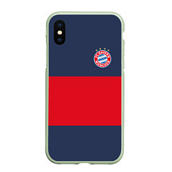 Чехол iPhone XS Max матовый Bayern Munchen - Red-Blue FCB 2022 NEW, цвет: 3D-салатовый