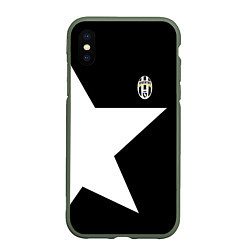 Чехол iPhone XS Max матовый FC Juventus: Star, цвет: 3D-темно-зеленый