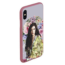Чехол iPhone XS Max матовый Lorde Floral, цвет: 3D-малиновый — фото 2