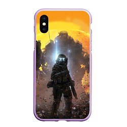 Чехол iPhone XS Max матовый Titanfall: Robots War, цвет: 3D-сиреневый