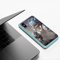 Чехол iPhone XS Max матовый Titanfall, цвет: 3D-мятный — фото 2
