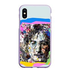 Чехол iPhone XS Max матовый John Lennon: Abstraction, цвет: 3D-светло-сиреневый
