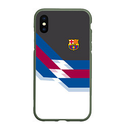 Чехол iPhone XS Max матовый Barcelona FC: White style